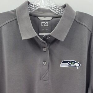 Cutter & Buck Dry Tec Seattle Seahawks Gray Woman's XXL Polo‎ Shirt